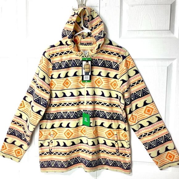 O'Neill Jackets & Blazers - O’Neill Fleece Pullover Jacket NWT Multi Color Hood Quarter Zip XL